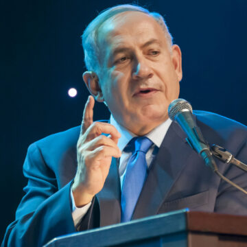 Prime Minister Of Israel Benjamin Netanyahu Giving An Address