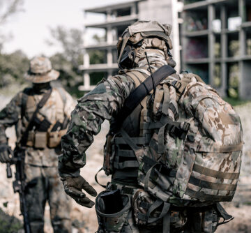 U.s.,Marines,Are,In,The,Forest,Area,Near,The,Destroyed Special Forces Soldiers on Patrol