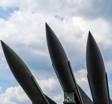 Berlin,Spandau,2022:,Missiles,In,The,Exhibition,Of,The,Military Military Missiles On Display In Spandau, Germany