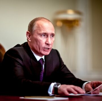 Saint,Petersburg,,Russia,-,December,22,,2010:,Russian,President,Vladimir Russian President Vladimir Putin Speaking In Saint Petersburg, Russia