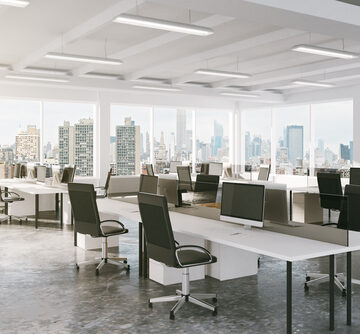 Modern Open Office Space With City Views