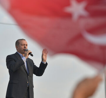 Turkish President Recep Tayyip Erdogan Speaks At A Rally