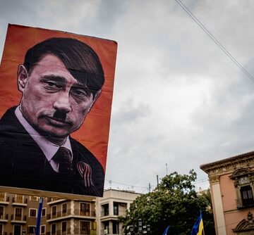 Poster Of Vladimir Putin Looking Like Hitler