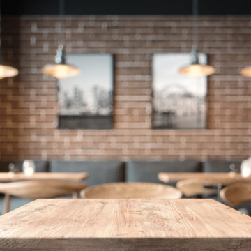Empty Table At Empty Coffee Shop