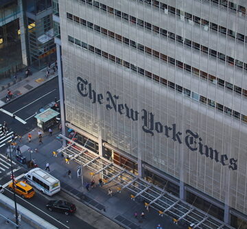 Exterior Of The New York Times Building In NYC