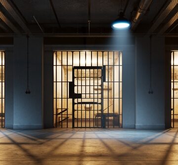 A View Through The Bars Of Prison Cell Doors