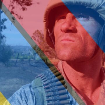 Image,Of,Flag,Of,Ukraine,And,Russia,Over,Caucasian,Soldier Image Of Ukrainian Flag Over Image Of Soldier