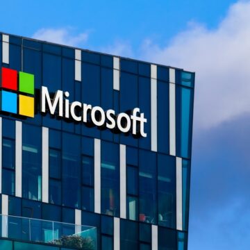 Haifa,israel,-,July,22,2022:,Microsoft,Logo,On,Facade,Of,Office Facade Of Microsoft Office In Haifa, Israel