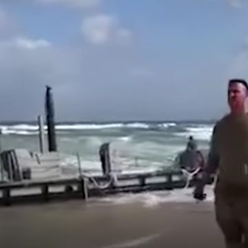 The U.S.-constructed Pier in Rough Seas