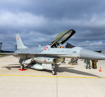 Royal Danish Air Force F-16 Fighter Jet On The Tarmac