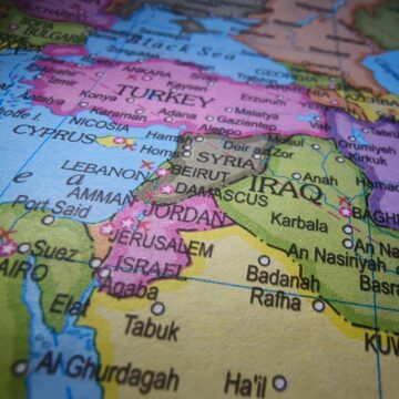 Closeup Of Jordan In Sharp Focus On A World Map