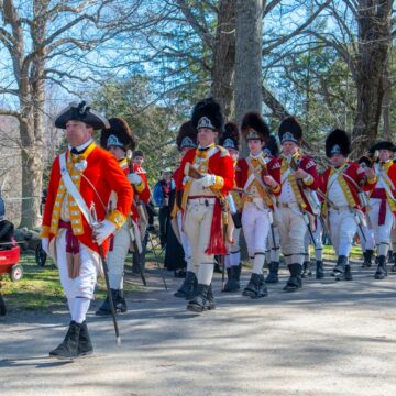 British Soldier In Reenactment Parade In Concord, MA