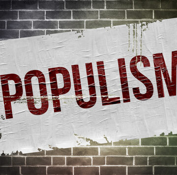 Populism Poster Concept On Brick Wall