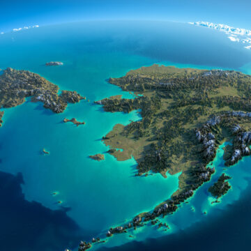 An Aerial View Of The Bering Strait