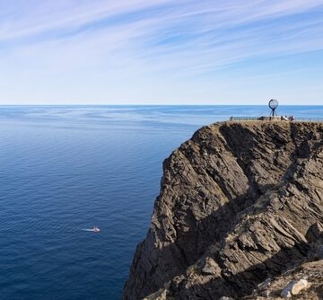 Famous Tourist Destination For Travellers, The Northernmost Point Nordkap, In Norway