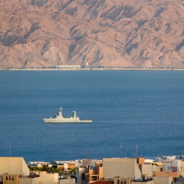 Israeli Missile Boat Patrols Southern Israeli Port Of Eilat