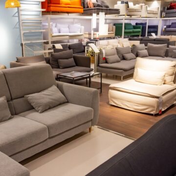 Furniture Store Showroom With Upholstered Sofas