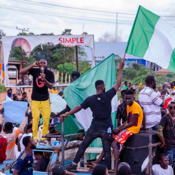 Lagos,,Nigeria,-,October,19,,2020:,Group,Of,Nigerian,Youths Nigerian Youth Protesting In Lagos, Nigeria
