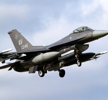 Aviano,Based,Us,Air,Force,F-16c,Fighter,Jet,Of,The U.S. Air Force F-16C Fighter Jet In Flight