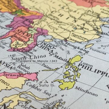 South,China,Sea,,Vintage,Map,From,A,1960s1970s,Australian,School A Vintage Map Showing The Philippines, China, And The South China Sea