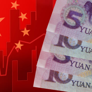 Chinese Currency, Stock Market Graph, And Chinese Yuan