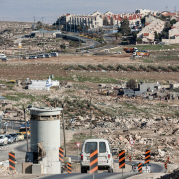 Road Check Point Leading To Jewish Settlement Built On Palestinian Occupied Territories