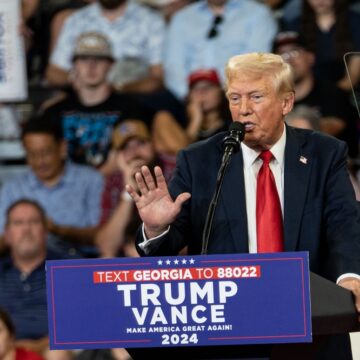 Former U.S. President Donald Trump On The Campaign Trail In Georgia