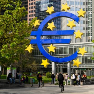 The European Central Bank Building And Large Logo