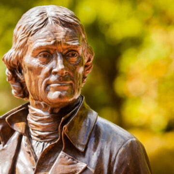Monticello,,Usa,-,18,September,2019:,Bronze,Statue,Of,Thomas FORGET STATUES: TEARING DOWN THE BILL OF RIGHTS
