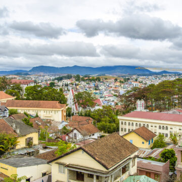 Many Homes In A Residential Neighborhood In Dalat, A Former French Resort Town In Vietnam