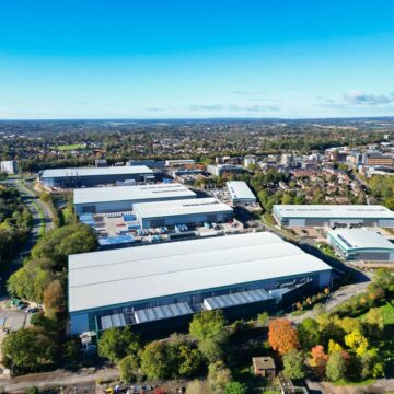High Angle View Of Industrial Warehouse In Hemel, Hempstead, England