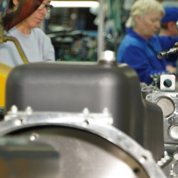 Close Up Of Factory Production Line In Moscow, Russia