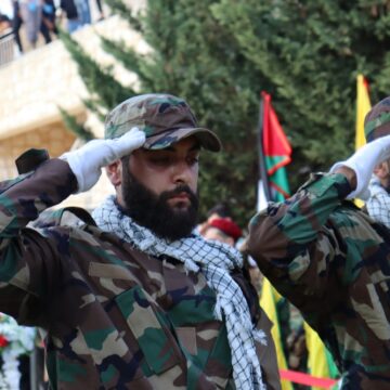 Hezbollah Military Personnel Perform A Funeral Salute In Jwayya, Lebanon
