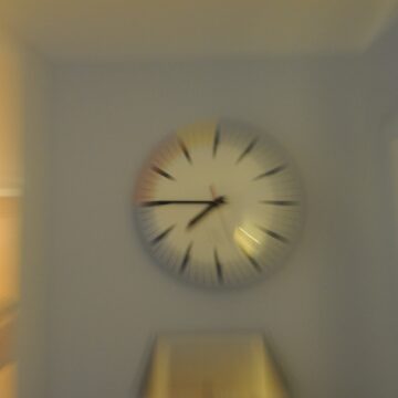 Blurred Image Of Ticking Clock On The Wall Of A Business