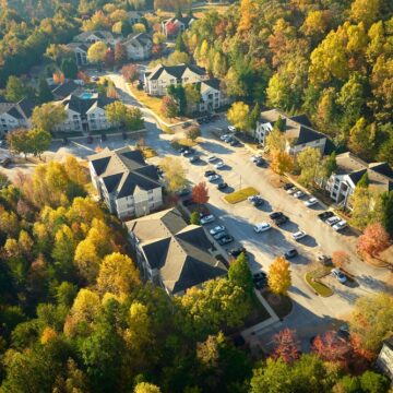 Aerial View Of New Apartment House Development