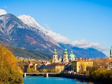 Panorama,View,Of,Innsbruck,As,City,Center,Town,With,Beautiful Panoramic View Of The City Center Of Innsbruck, Austria