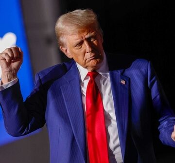 U.S. President-elect Donald Trump Dancing On Stage