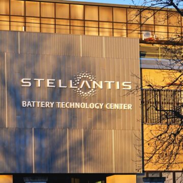The Stellantis Logo At Battery Technology Center In Turin, Italy