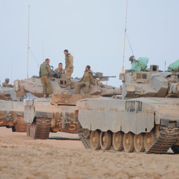 Israeli Armed Forces And Tanks Heading To Southern Israel
