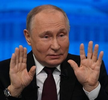 Russian President Vladimir Putin Speaks At His Annual Press Conference
