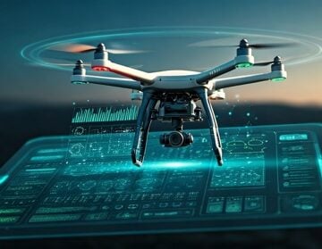 Concept Image Of Drone And Digital Interface