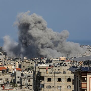 Smoke Rises After Israeli Air Strikes Near The Border