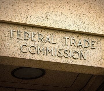 Signage On Doorway Of The Federal Trade Commission In Washington, DC