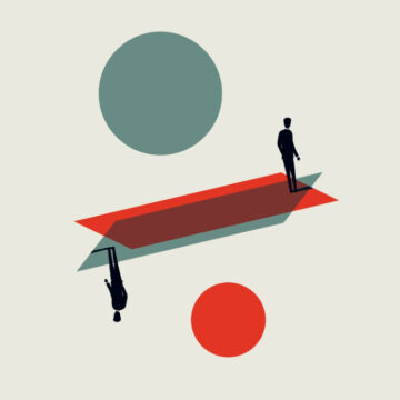 GEO-TRUMP, ZELENSKY LOCK Concept Illustration Of Two Figures On Opposite Ends Of A Plane