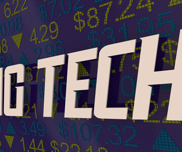 The Words Big Tech With Stock Market Ticker In The Background