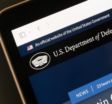 U.S. Department Of Defense Website Home Page On A Mobile Phone
