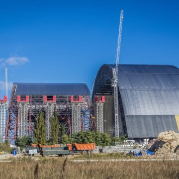 Chernobyl,Zone,,Ukraine,-,October,1,,2014:,New,Safe,Confinement New Safe Confinement Zone At The Chernobyl Nuclear Plant In Ukraine