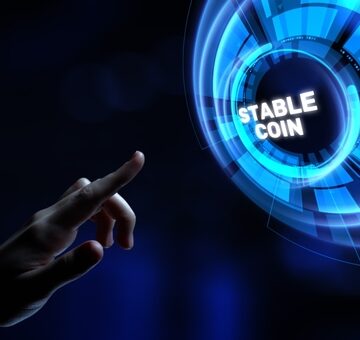 Finger Pointing To Concept Image Of Stablecoin