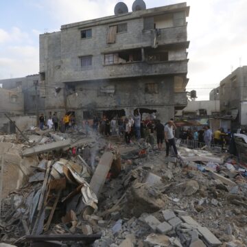 Palestinians Inspect Destroyed Homes And Buildings After Israeli Airstrikes