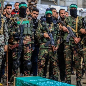 Elements Of The Al-qassam Brigades During A Funeral